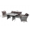 Aiamööbli komplekt Bello Giardino DIVINO hall, 2 tugitooli + diivan + laud