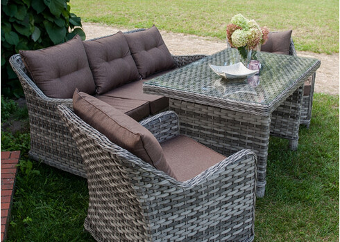 Aiamööbli komplekt Bello Giardino DIVINO hall, 2 tugitooli + diivan + laud