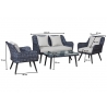 Aiamööbli komplekt Bello Giardino MODESTO hall, diivan + 2 tugitooli + diivanilaud