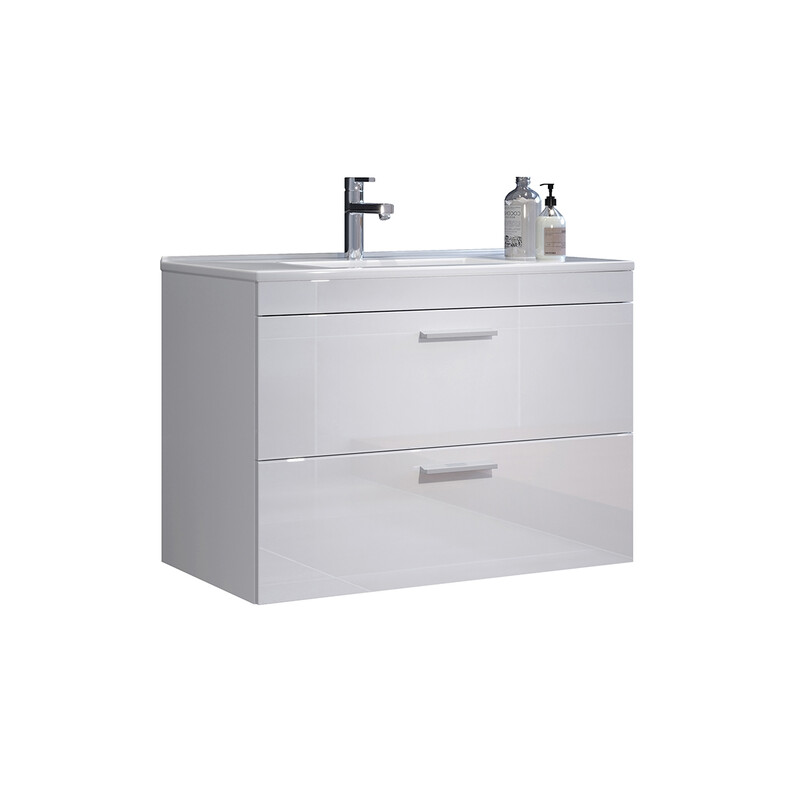 Valamukapp + valamu DEVON valge kõrgläige, 81x47xH59 cm