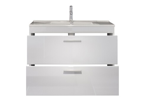 Valamukapp + valamu DEVON valge kõrgläige, 81x47xH59 cm