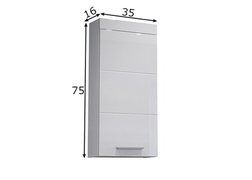 Seinakapp DEVON valge kõrgläige, 35x16xH75 cm