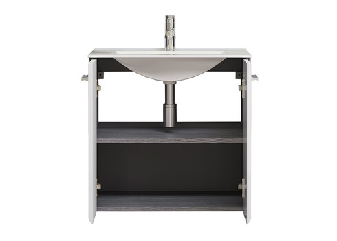 Valamukapp + valamu RIVA valge kõrgläige / suitshall, 62x47xH59 cm