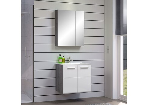 Valamukapp + valamu RIVA valge kõrgläige / suitshall, 62x47xH59 cm