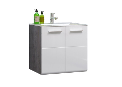 Valamukapp + valamu RIVA valge kõrgläige / suitshall, 62x47xH59 cm