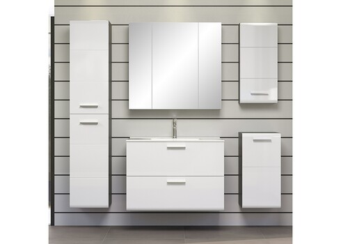 Valamukapp + valamu RIVA valge kõrgläige / suitshall, 82x47xH59 cm