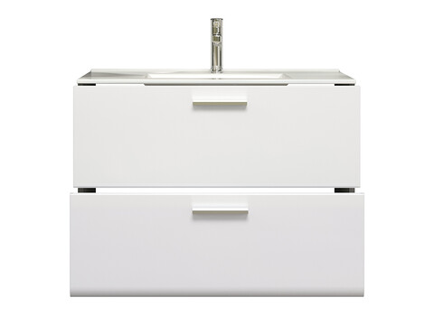 Valamukapp + valamu RIVA valge kõrgläige / suitshall, 82x47xH59 cm