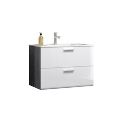 Valamukapp + valamu RIVA valge kõrgläige / suitshall, 82x47xH59 cm