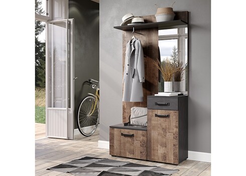 Esikukapp SMILE pruun / hall, 104x32xH190 cm