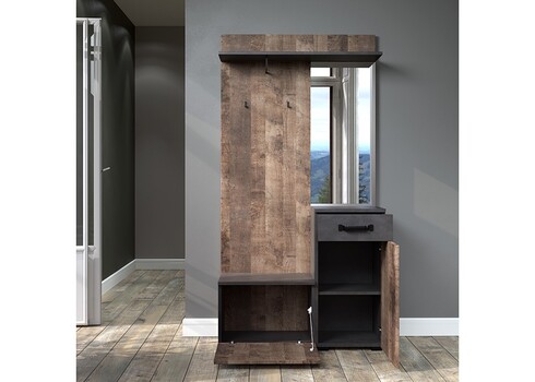 Esikukapp SMILE pruun / hall, 104x32xH190 cm