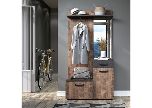 Esikukapp SMILE pruun / hall, 104x32xH190 cm