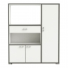 Kapp BUZZ valge / tumehall, 90x40xH112 cm