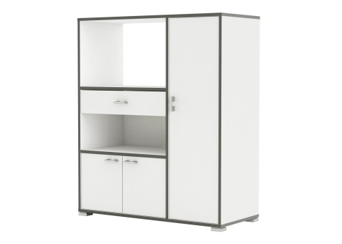 Kapp BUZZ valge / tumehall, 90x40xH112 cm