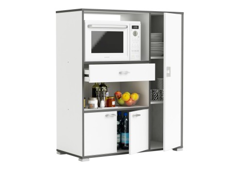Kapp BUZZ valge / tumehall, 90x40xH112 cm