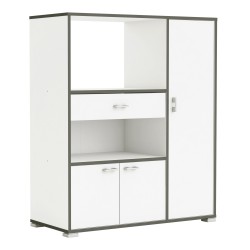 Kapp BUZZ valge / tumehall, 90x40xH112 cm