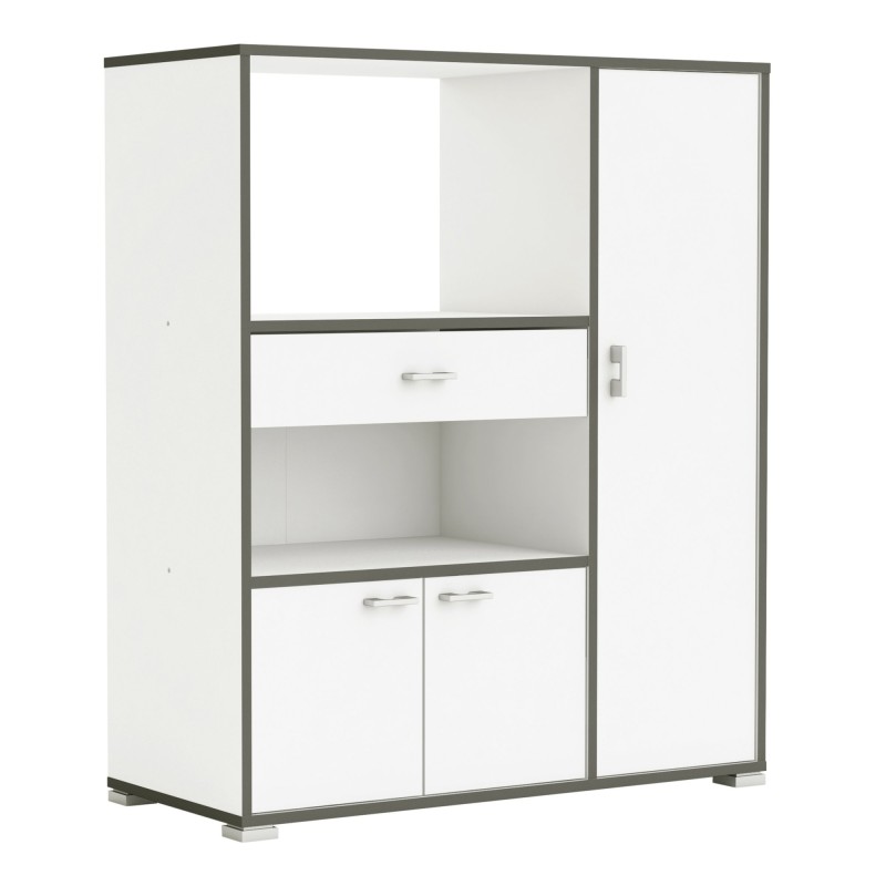 Kapp BUZZ valge / tumehall, 90x40xH112 cm
