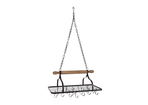 Riputatav riiul RACK must / pruun, 76x45xH123 cm