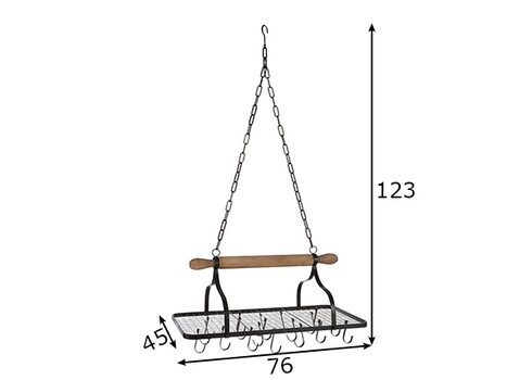Riputatav riiul RACK must / pruun, 76x45xH123 cm