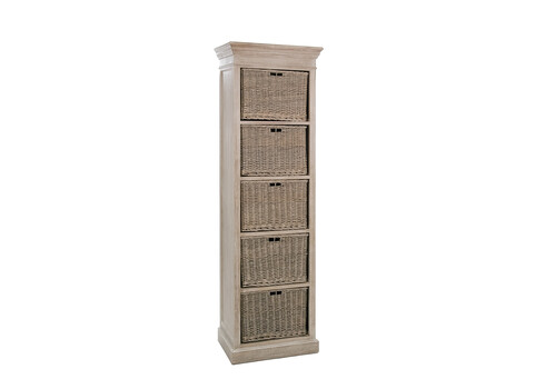 Riiul BASKET valge / pruun, 59x40xH194 cm