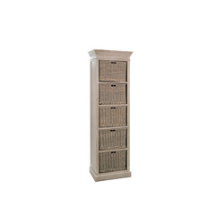 Riiul BASKET valge / pruun, 59x40xH194 cm