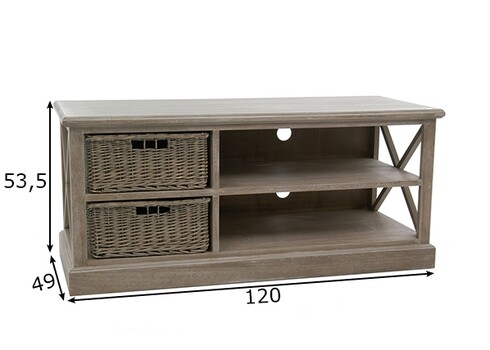 Tv-alus BASKET hallikaspruun, 120x49xH54 cm