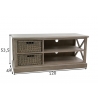 Tv-alus BASKET hallikaspruun, 120x49xH54 cm