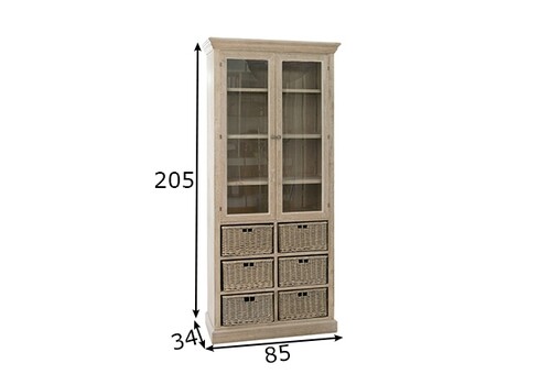 Vitriinkapp BASKET hallikaspruun, 85x34xH205 cm