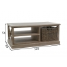 Diivanilaud BASKET hallikaspruun, 120x69xH51 cm