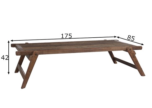 Diivanilaud ARMY tumepruun, 175x55xH42 cm