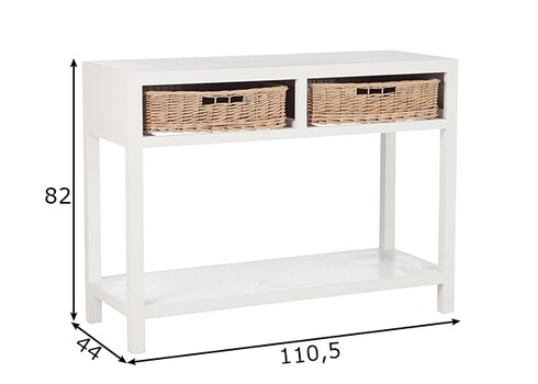 Konsoollaud LACE valge, 111x44xH82 cm