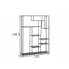 Riiul SHEER must, 110x25xH151 cm