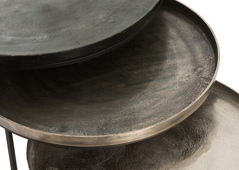 Diivanilaudade komplekt GLOWY must / kuldne läige