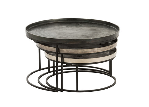 Diivanilaudade komplekt GLOWY must / kuldne läige