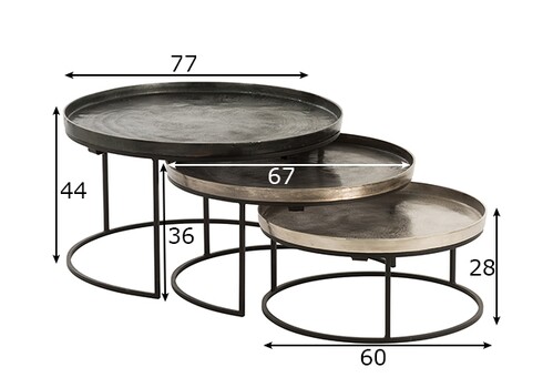 Diivanilaudade komplekt GLOWY must / kuldne läige