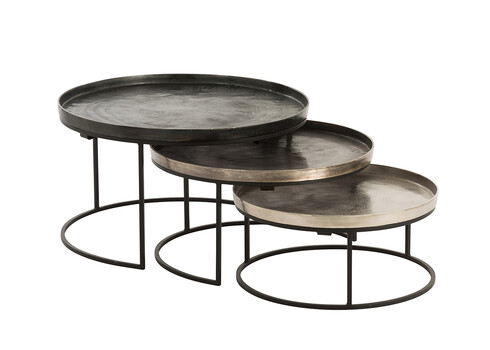 Diivanilaudade komplekt GLOWY must / kuldne läige