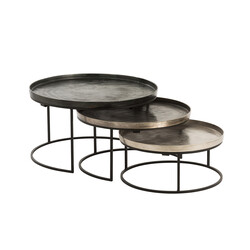 Diivanilaudade komplekt GLOWY must / kuldne läige