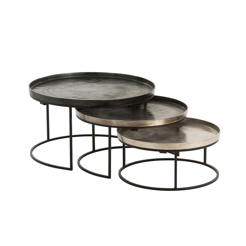 Diivanilaudade komplekt GLOWY must / kuldne läige