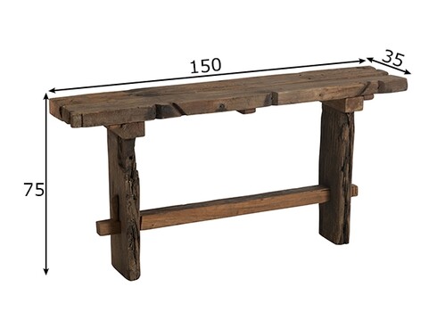 Konsoollaud ZAGUAN tumepruun, 150x35xH75 cm