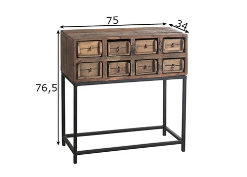 Konsoollaud ZAGUAN tumepruun, 75x34xH77 cm