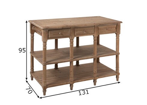 Konsoollaud LIVELY pruun, 131x70xH95 cm