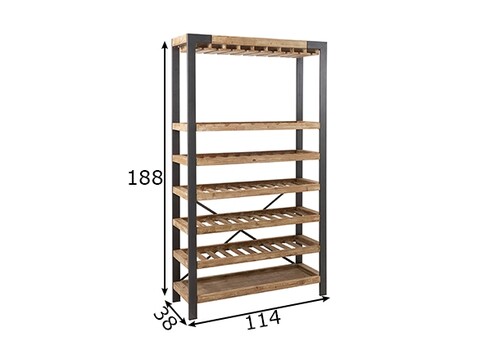 Veiniriiul SLATS pruun / must, 114x38xH188 cm