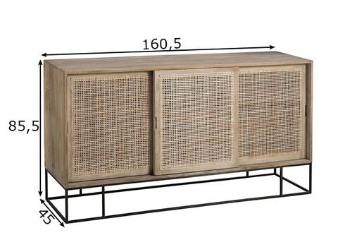 Kummut WOVEN pruun, 161x45xH86 cm