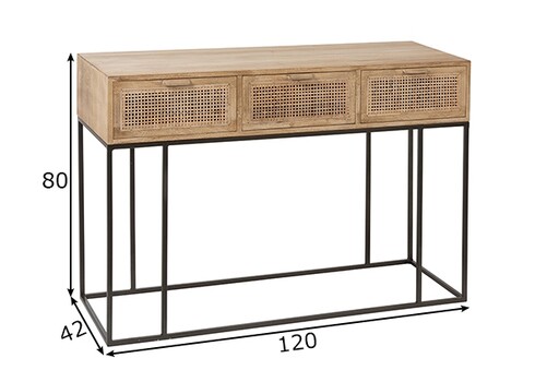 Konsoollaud WOVEN pruun, 120x42xH80 cm