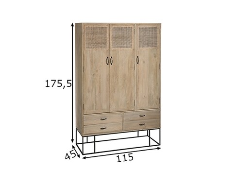 Kapp WOVEN pruun, 115x45xH176 cm