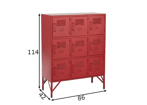 Kapp ESCUELA punane, 86x42xH113 cm