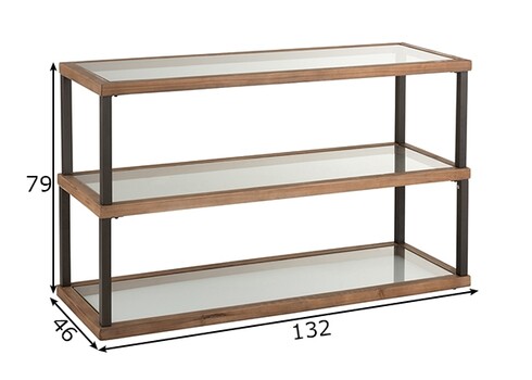Konsoollaud HEXA must / pruun, 132x46xH79 cm