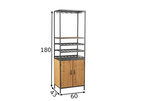 Veinikapp TEMPRA pruun / must, 60x43xH180 cm