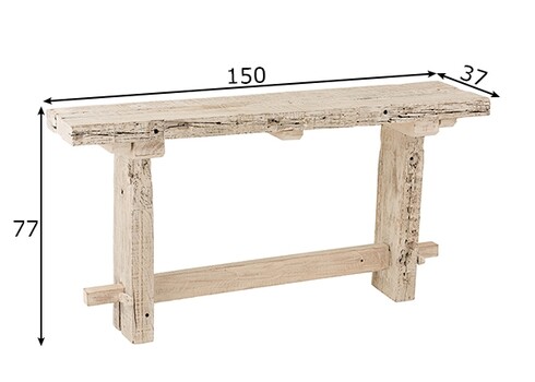 Konsoollaud BRUT kulunud valge, 150x37xH77 cm