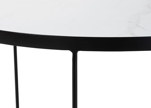 Diivanilaud MABEL marmor / must, D80xH40 cm