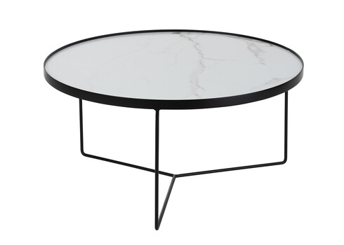 Diivanilaud MABEL marmor / must, D80xH40 cm